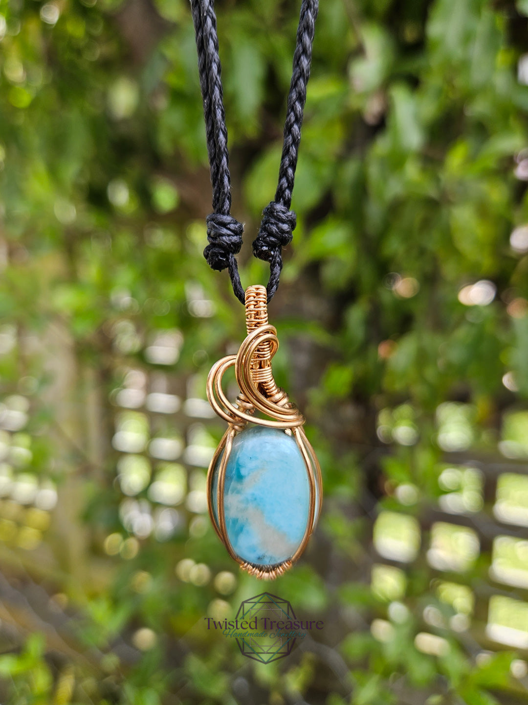 Larimar and Bronze Necklace