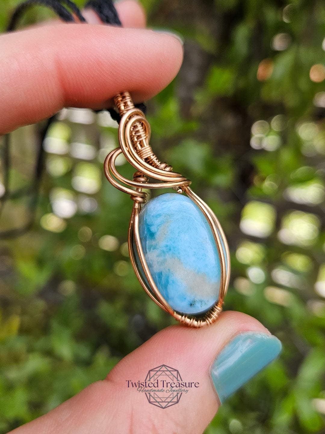 Larimar and Bronze Necklace