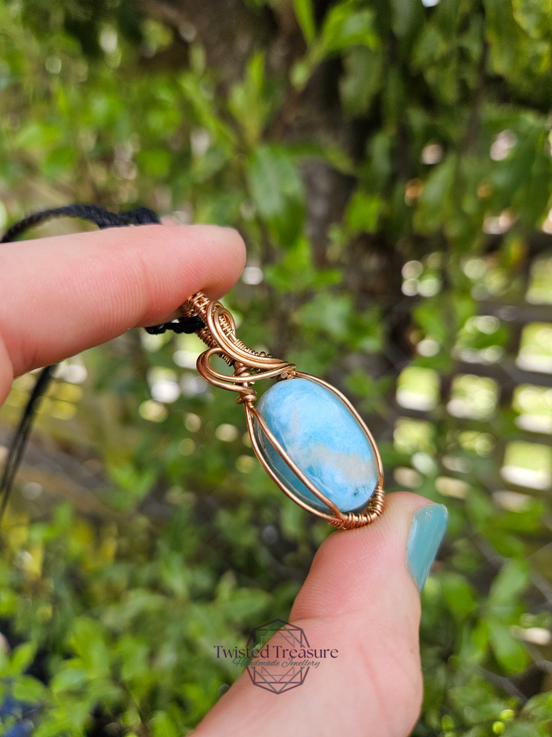 Larimar and Bronze Necklace