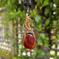 Carnelian Agate and Bronze Necklace