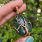 Green Aventurine and Bronze Tree Necklace