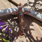 Aqua Cubic Zirconia & Copper Cross Necklace