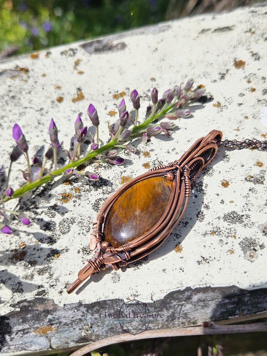Tiger's Eye and Copper Necklace
