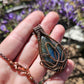 Labradorite and Copper Lotus Necklace
