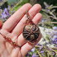 Fossilized Palm Root, Pyrite and Copper Spider Necklace