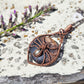 Fossilized Palm Root, Pyrite and Copper Spider Necklace