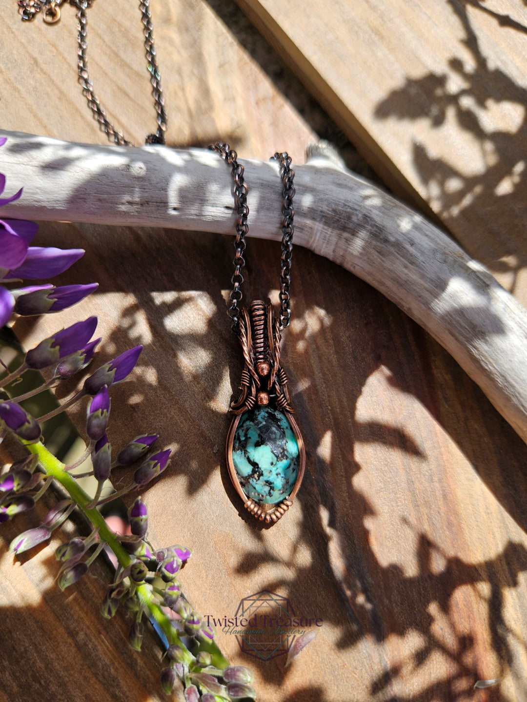 African Turquoise and Copper Necklace
