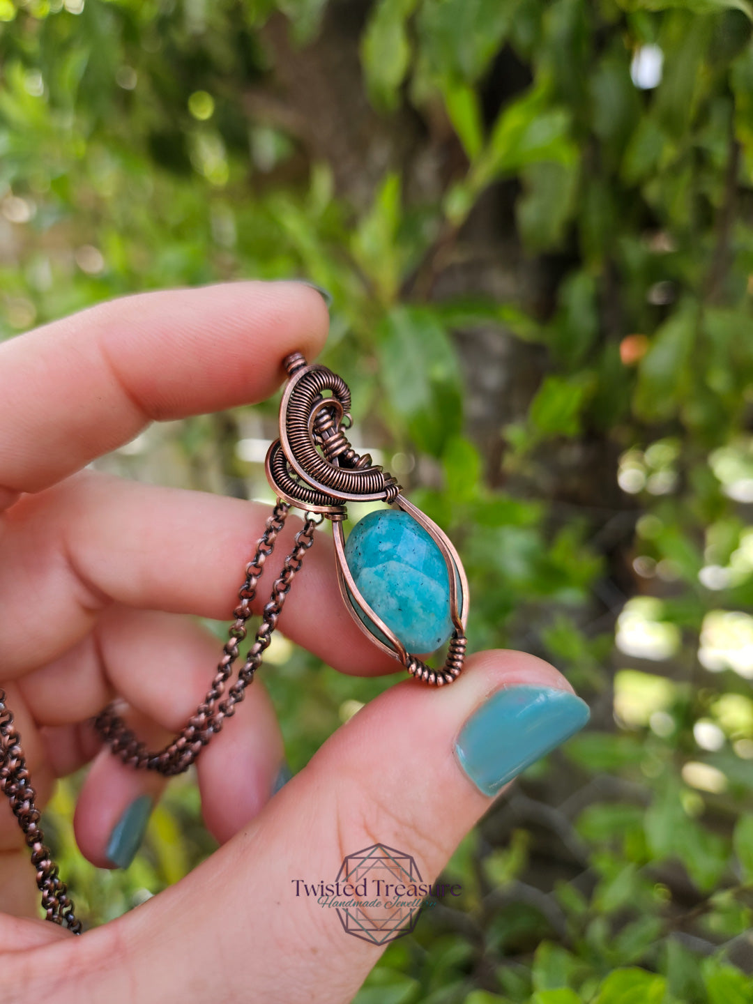 Amazonite and Copper Necklace