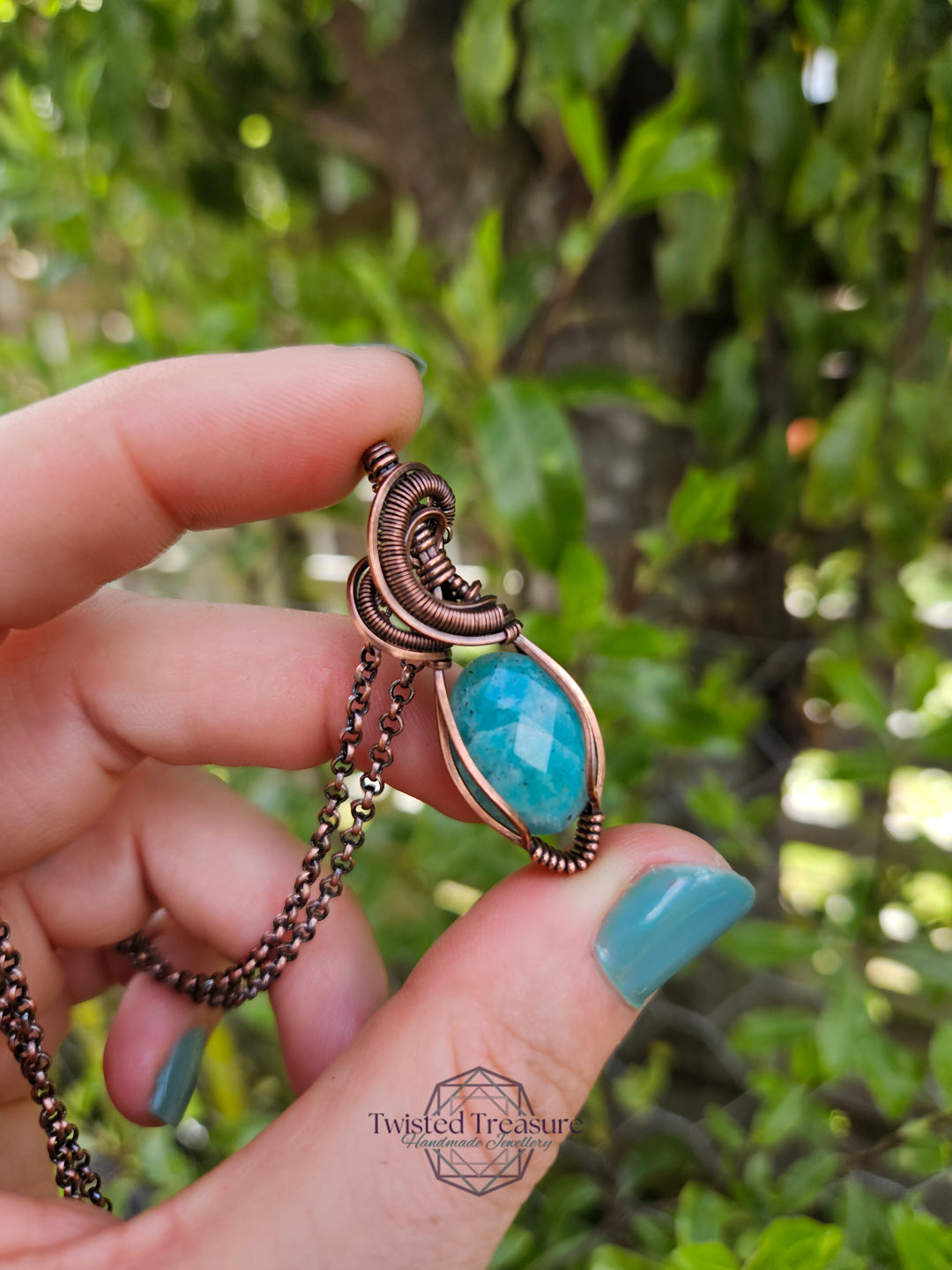 Amazonite and Copper Necklace