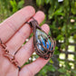 Labradorite and Copper Lotus Necklace
