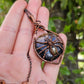 Fossilized Palm Root, Pyrite and Copper Spider Necklace