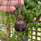 Fossilized Palm Root, Pyrite and Copper Spider Necklace