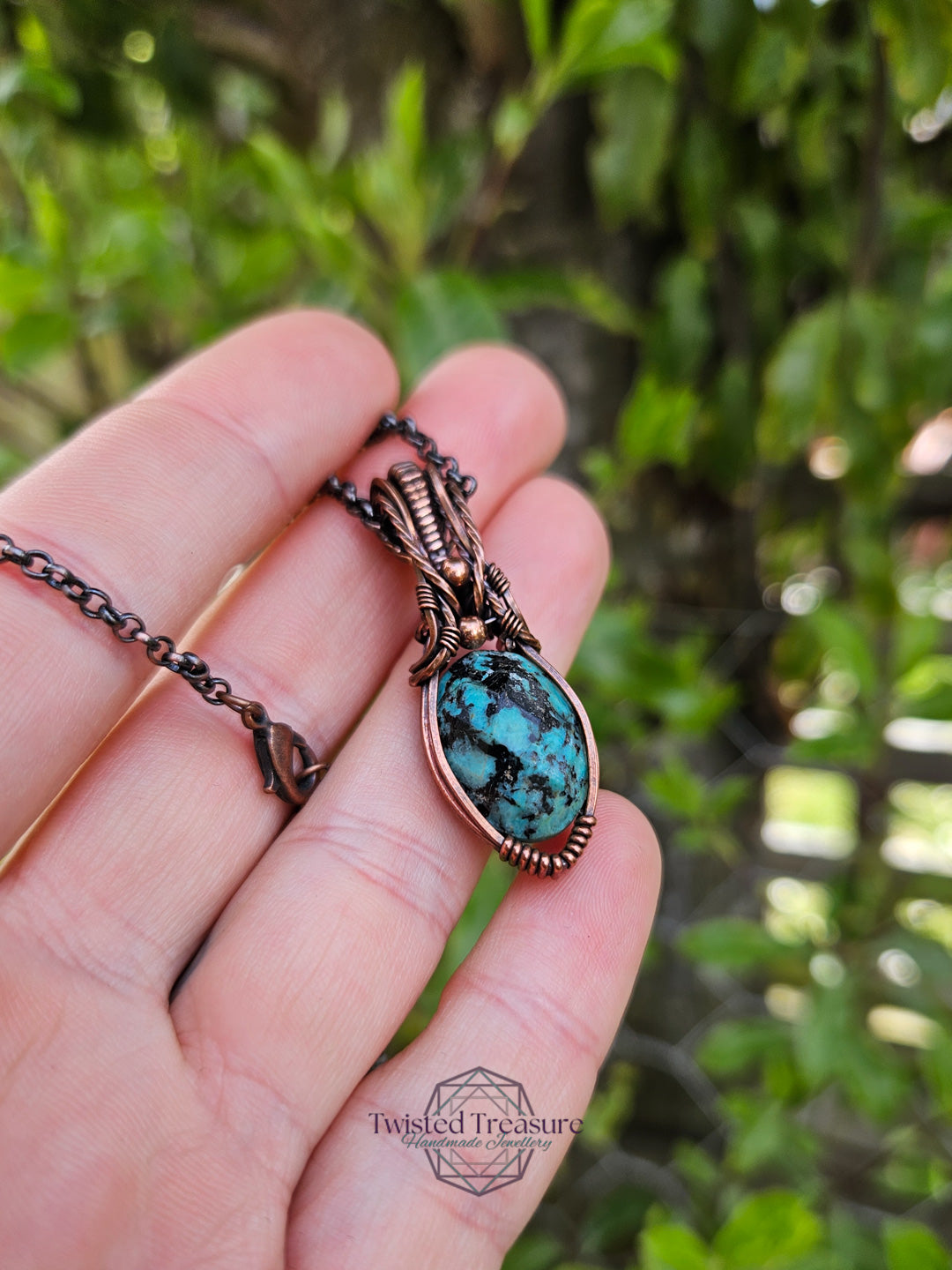 African Turquoise and Copper Necklace