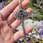 Blue Cubic Zirconia & Sterling Silver Sword Necklace