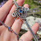 Blue Cubic Zirconia & Sterling Silver Sword Necklace