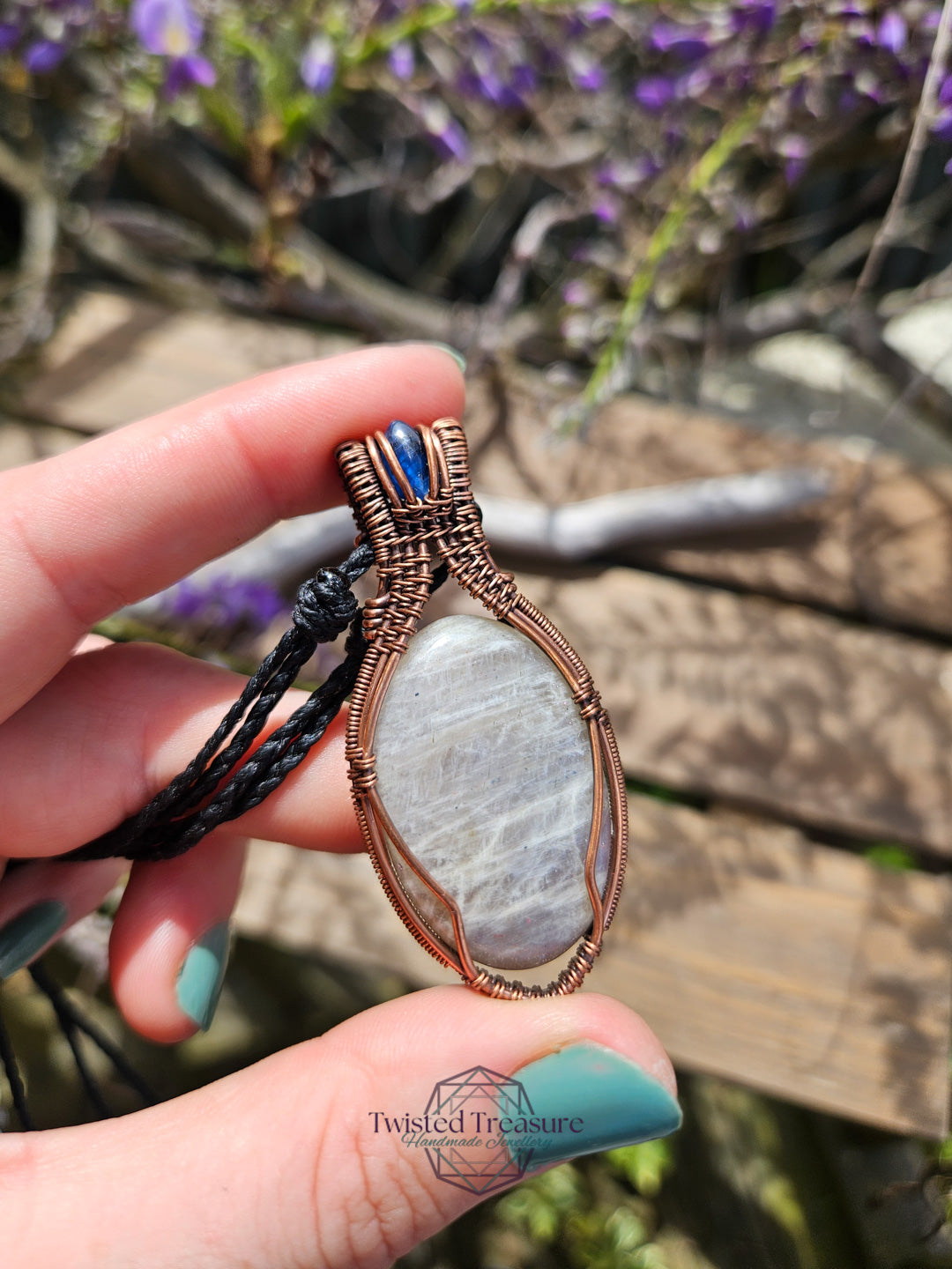 Belomorite, Kyanite and Copper Necklace