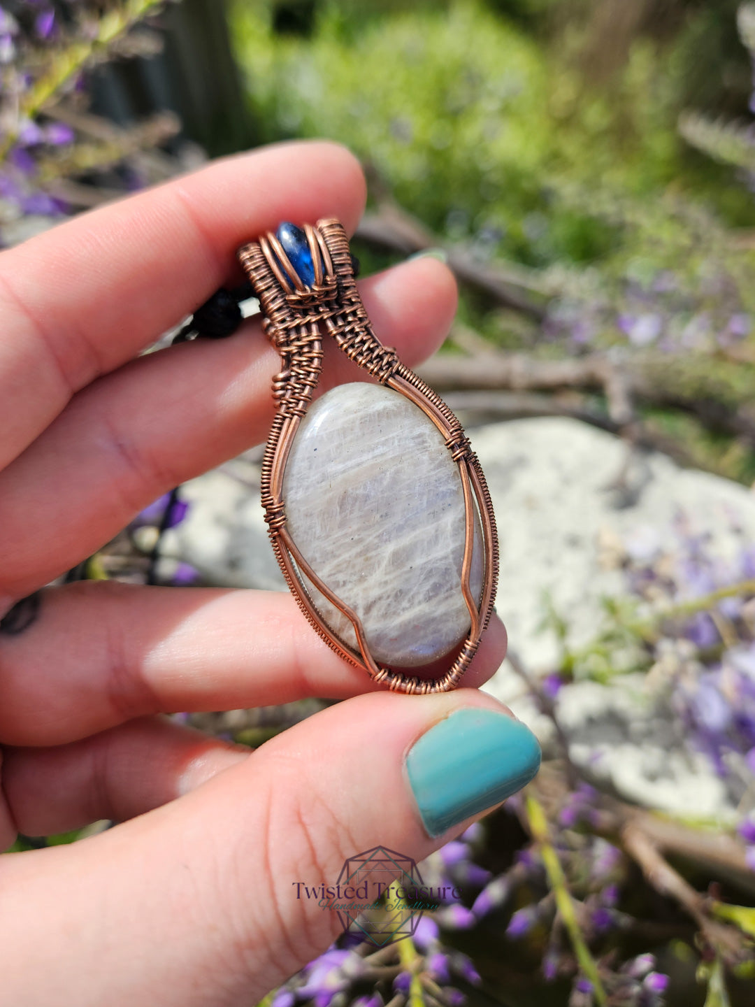 Belomorite, Kyanite and Copper Necklace