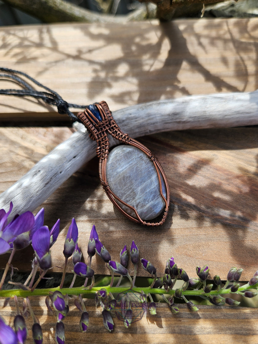 Belomorite, Kyanite and Copper Necklace
