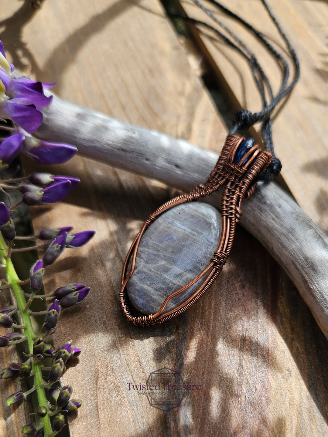 Belomorite, Kyanite and Copper Necklace