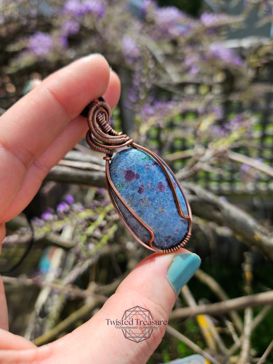Ruby Kyanite and Copper Necklace