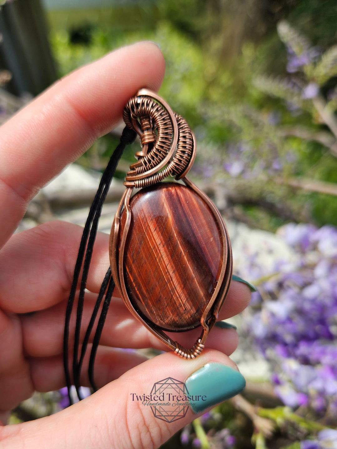 Red Tigers Eye and Copper Necklace