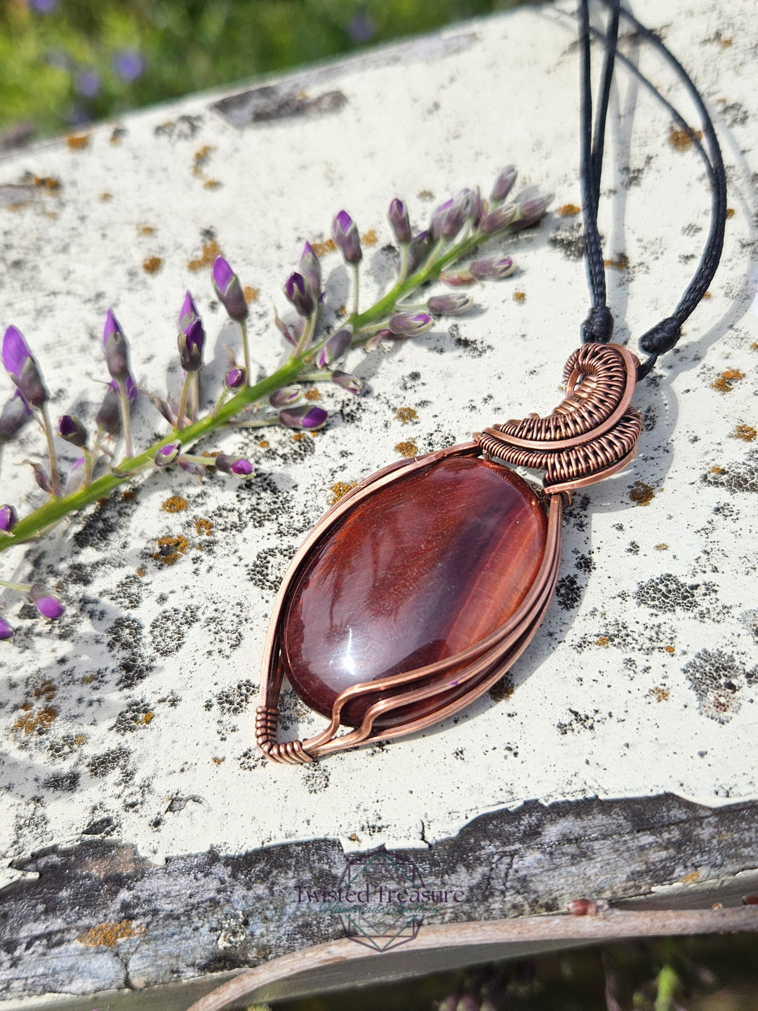 Red Tigers Eye and Copper Necklace
