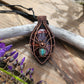 Red Tigers Eye, Emerald and Copper Spider Necklace