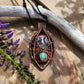 Red Tigers Eye, Emerald and Copper Spider Necklace