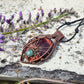 Red Tigers Eye, Emerald and Copper Spider Necklace