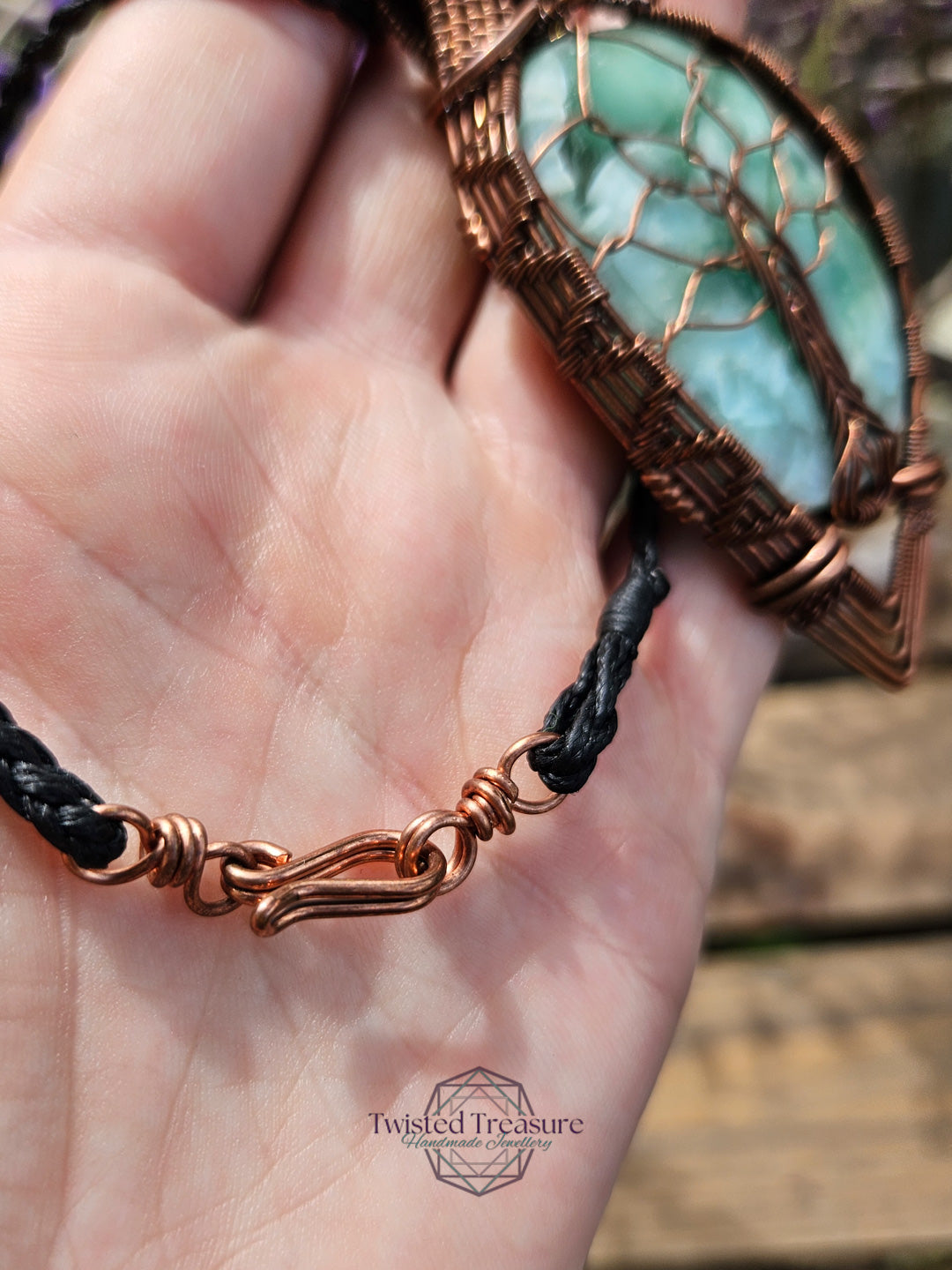 Hemimorphite and Copper Tree of Life Necklace