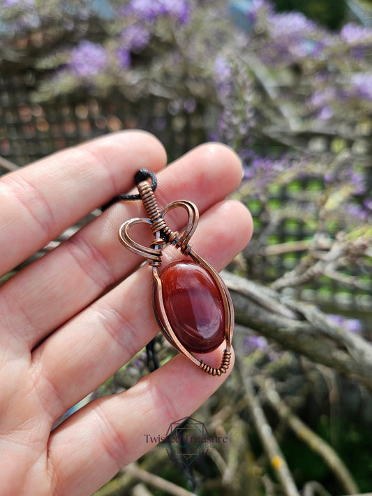 Carnelian Agate and Copper Necklace