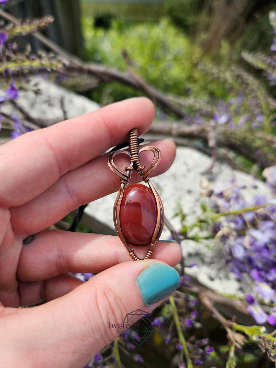 Carnelian Agate and Copper Necklace