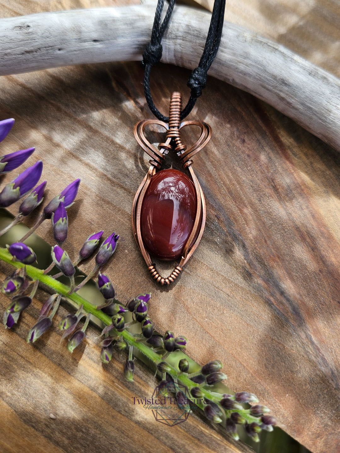 Carnelian Agate and Copper Necklace
