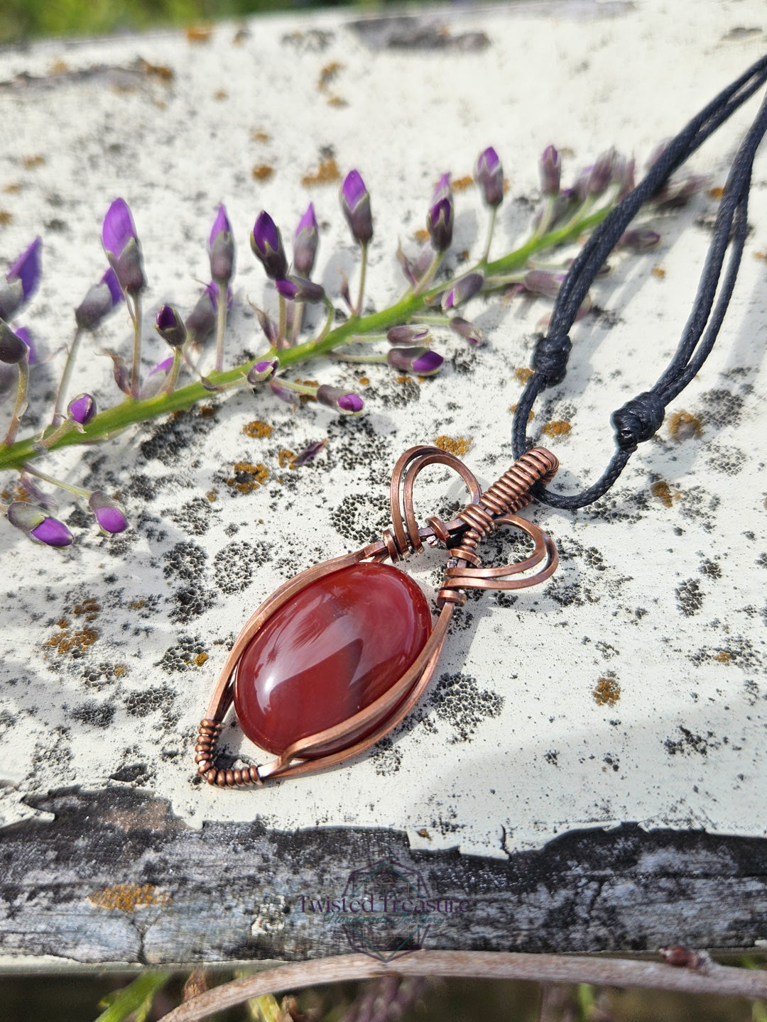 Carnelian Agate and Copper Necklace
