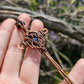 Blue Cubic Zirconia & Copper Sword Necklace