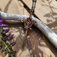 Blue Cubic Zirconia & Copper Sword Necklace