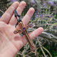 Purple Cubic Zirconia & Copper Cross Necklace