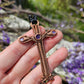 Purple Cubic Zirconia & Copper Cross Necklace
