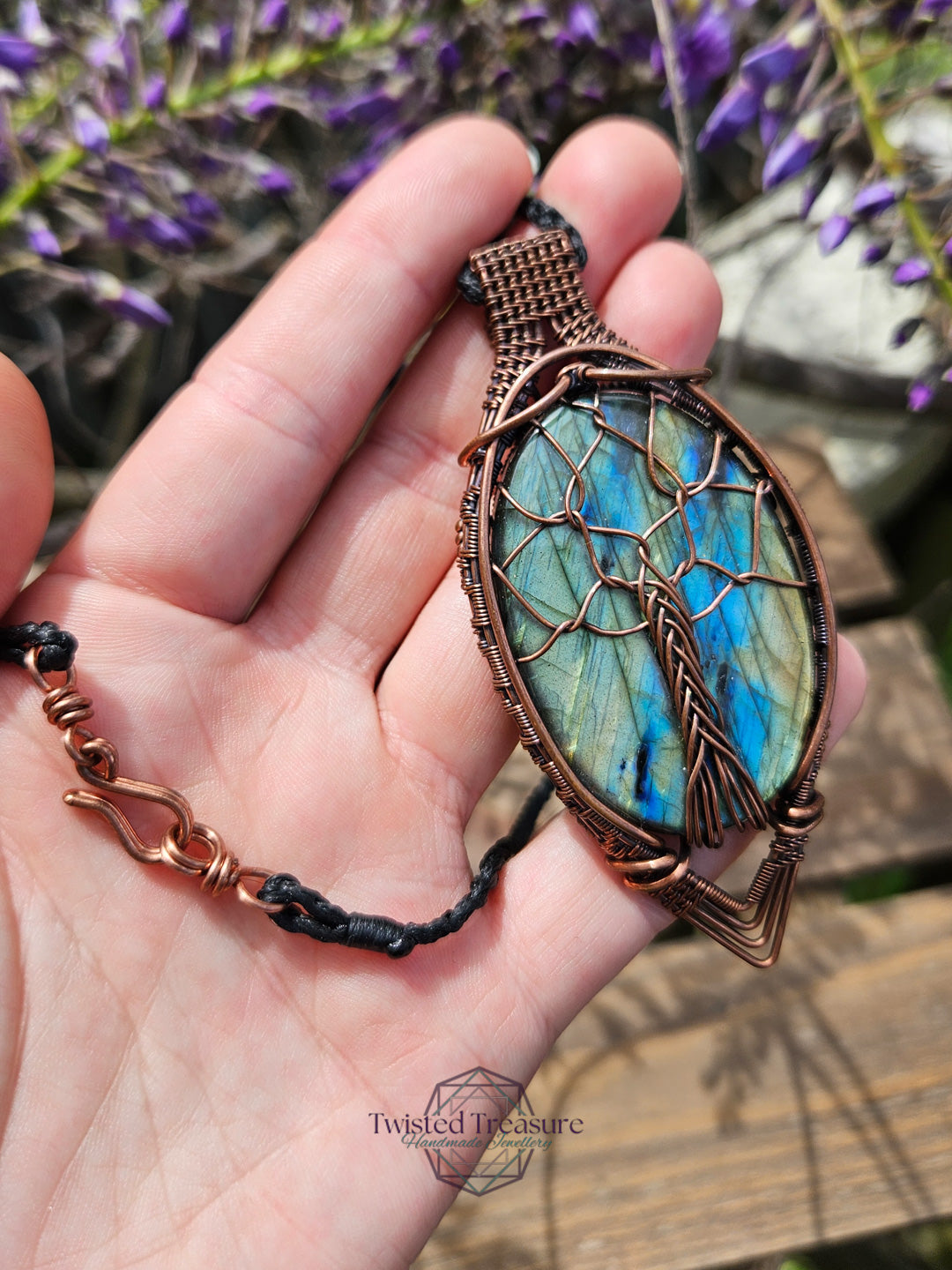 Labradorite and Copper Tree of Life Necklace