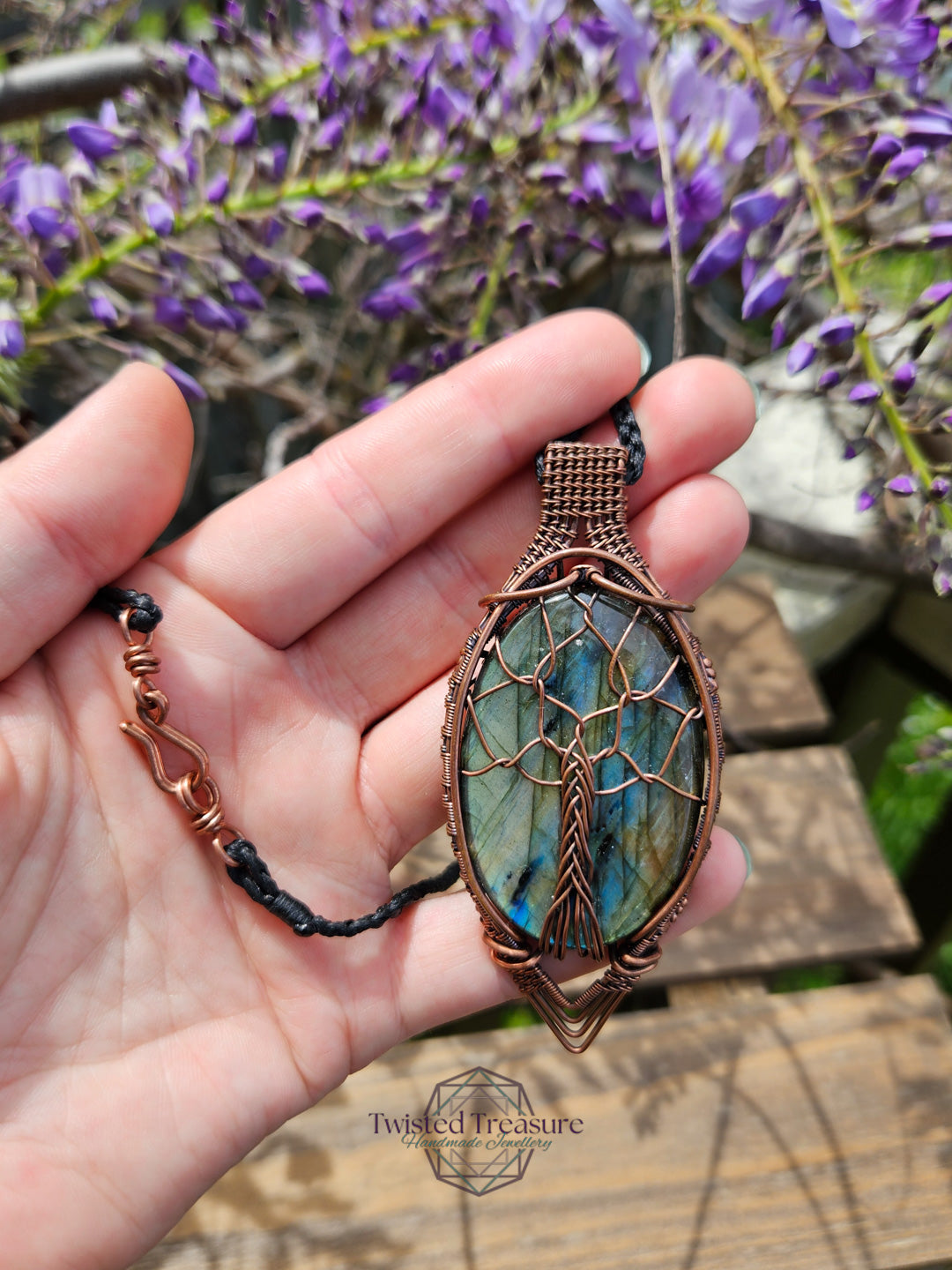 Labradorite and Copper Tree of Life Necklace