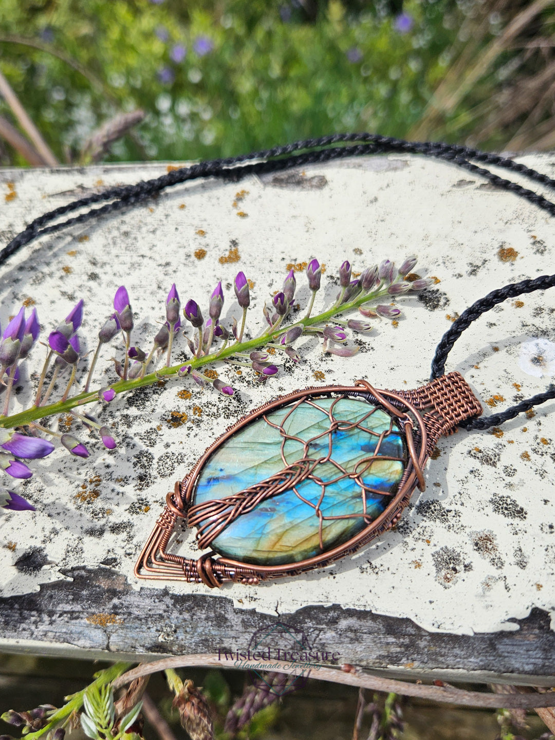 Labradorite and Copper Tree of Life Necklace