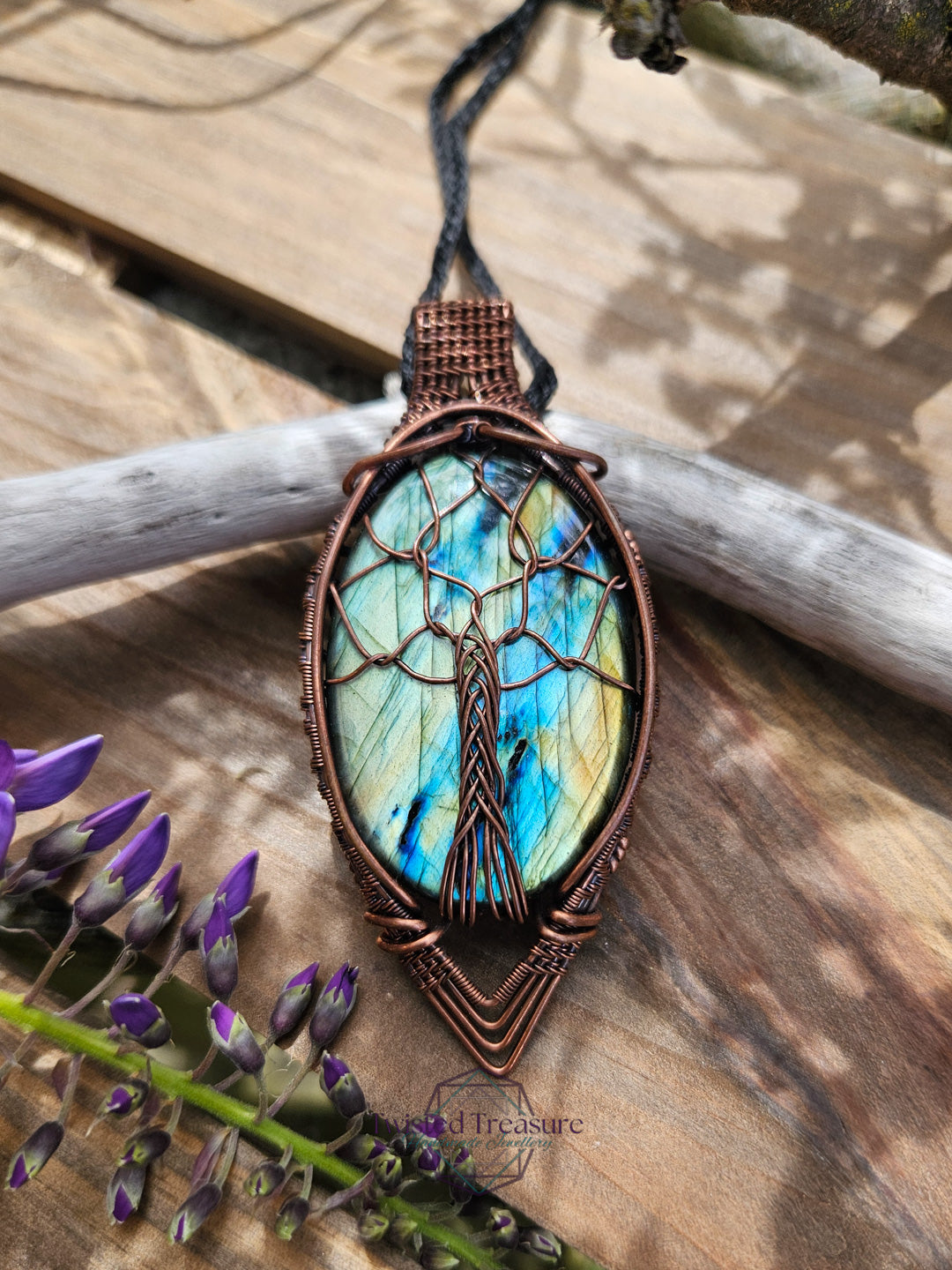 Labradorite and Copper Tree of Life Necklace
