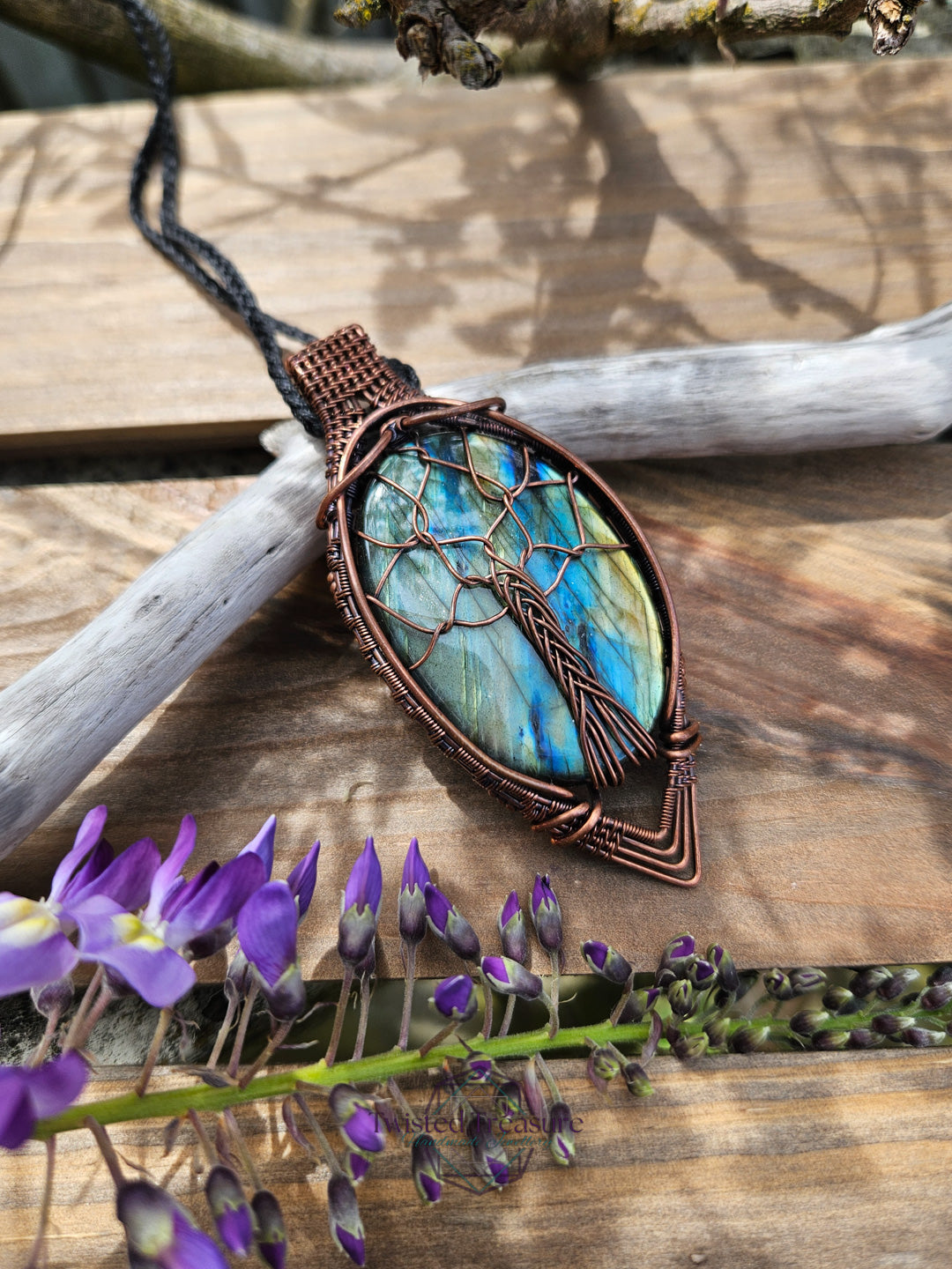 Labradorite and Copper Tree of Life Necklace