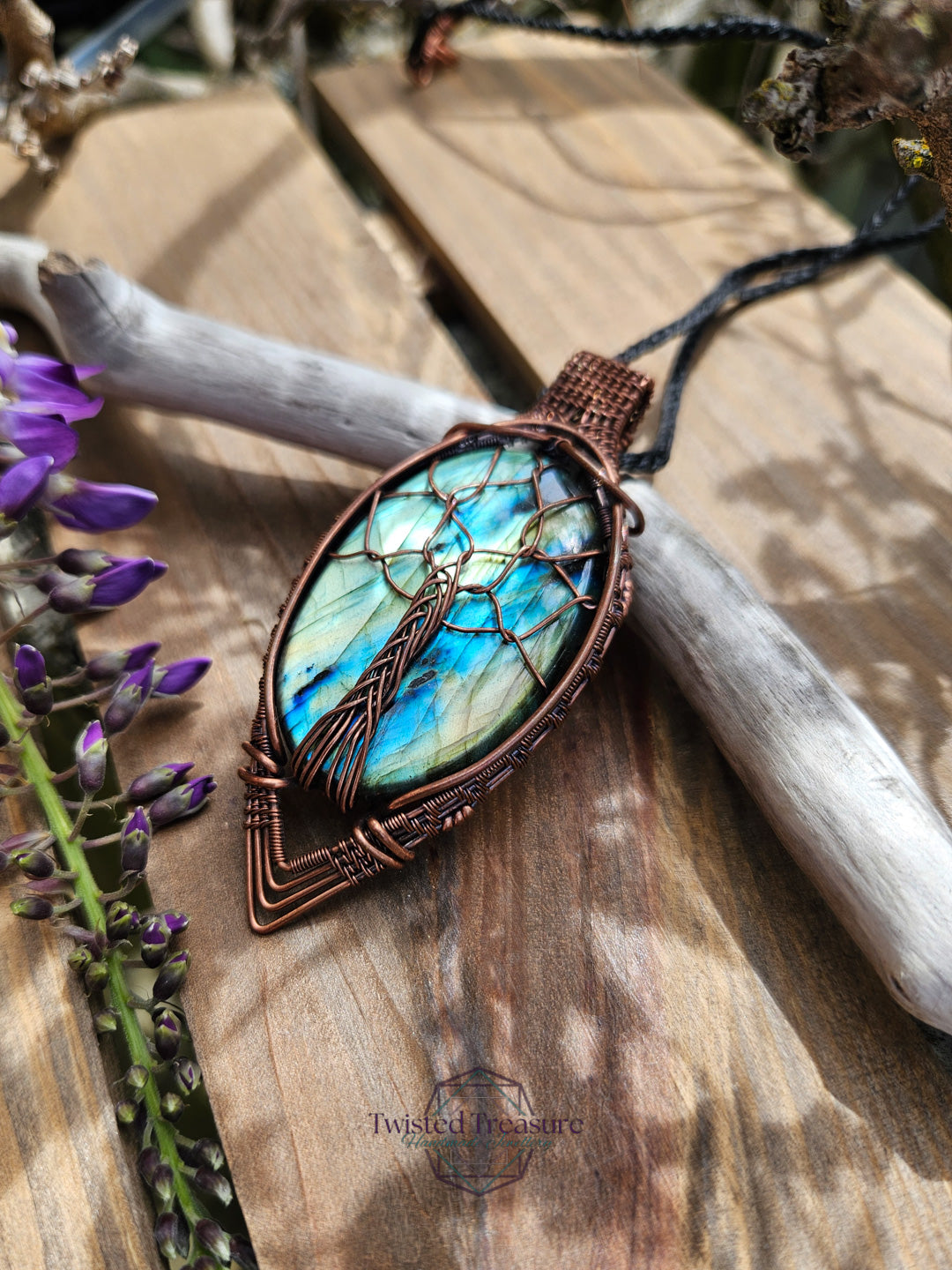 Labradorite and Copper Tree of Life Necklace
