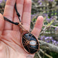 Obsidian, Moonstone and Copper Spider Necklace
