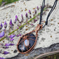 Obsidian, Moonstone and Copper Spider Necklace