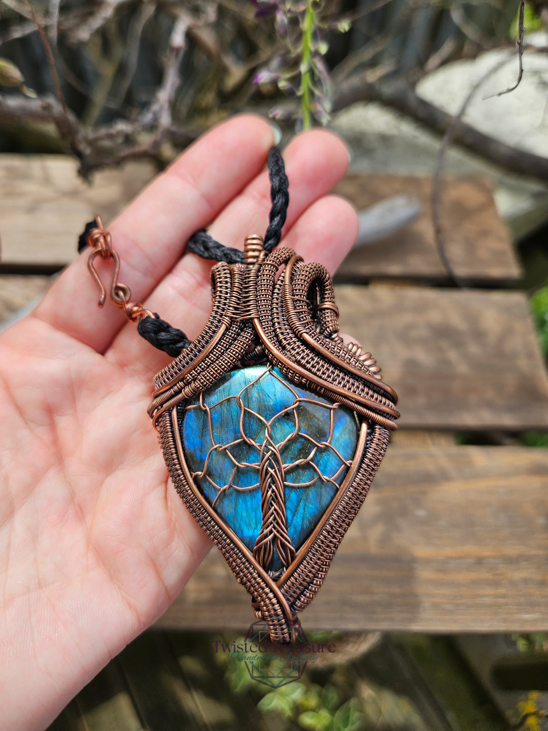 Labradorite and Copper Tree of Life Necklace