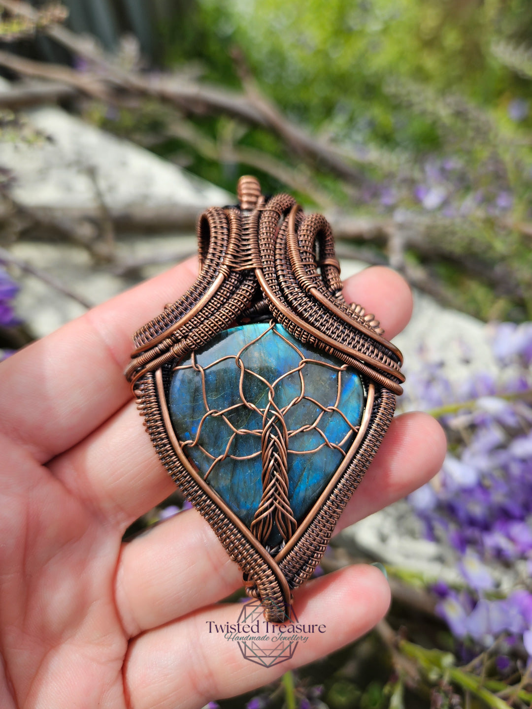 Labradorite and Copper Tree of Life Necklace