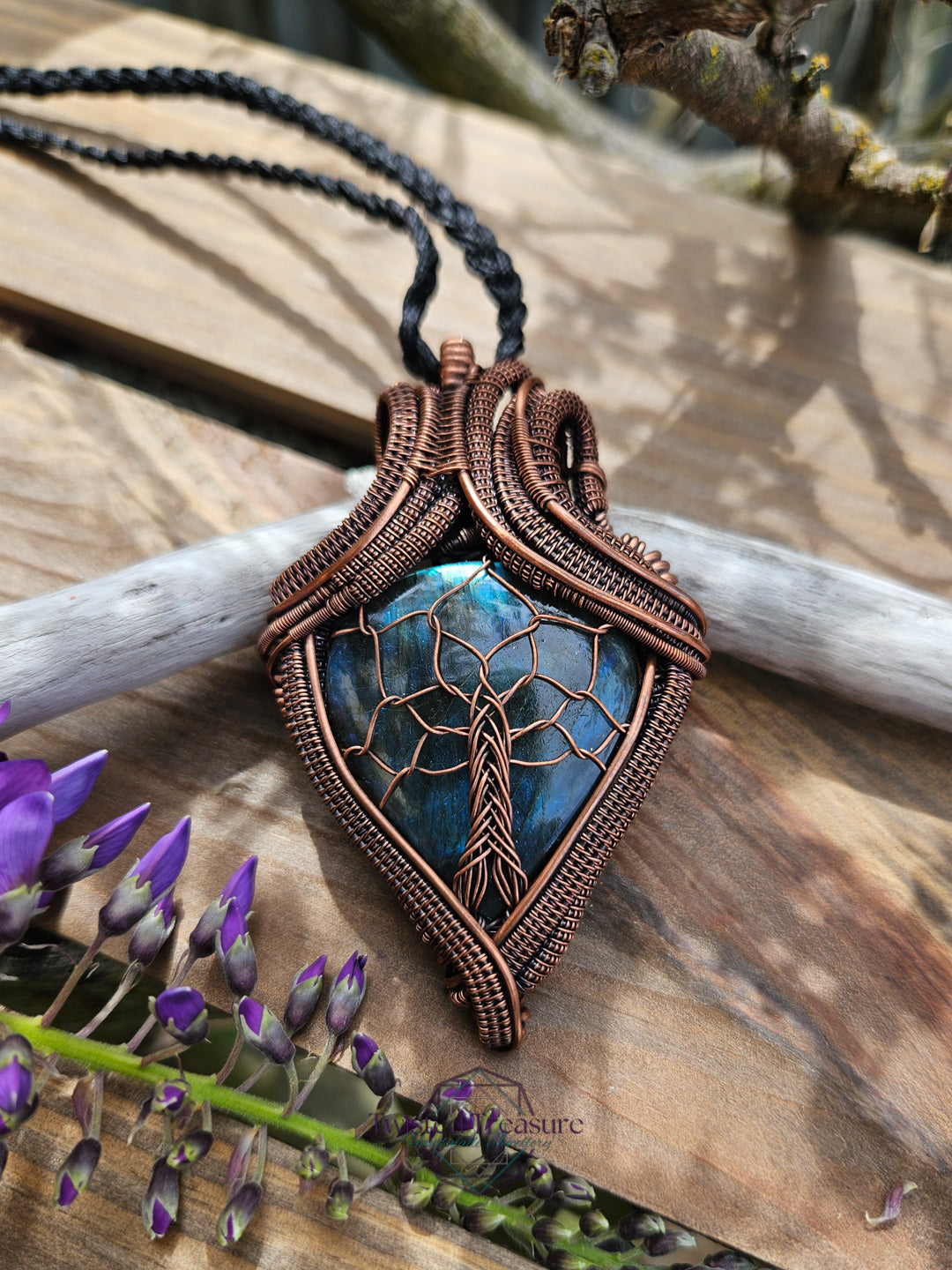 Labradorite and Copper Tree of Life Necklace