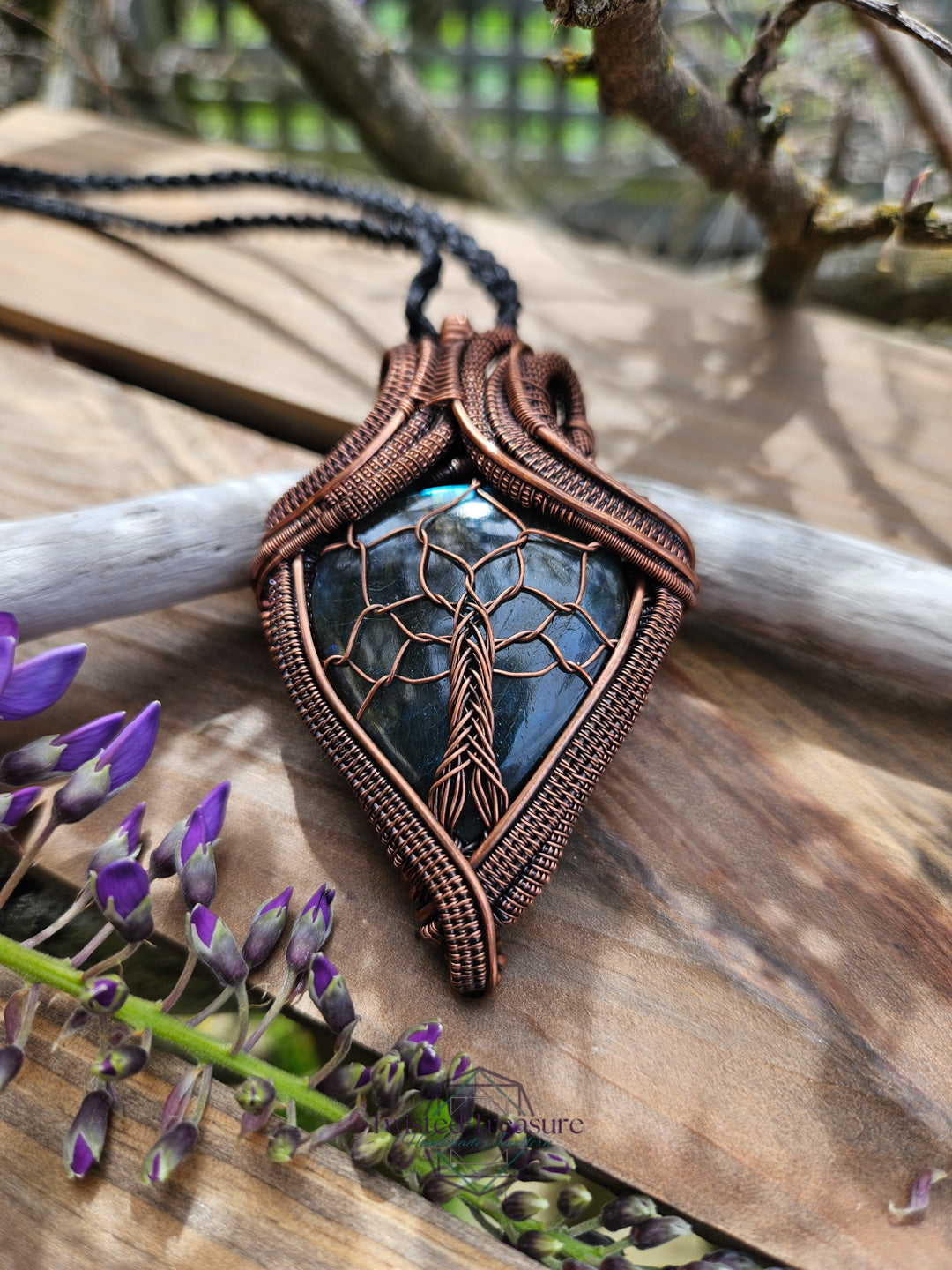 Labradorite and Copper Tree of Life Necklace